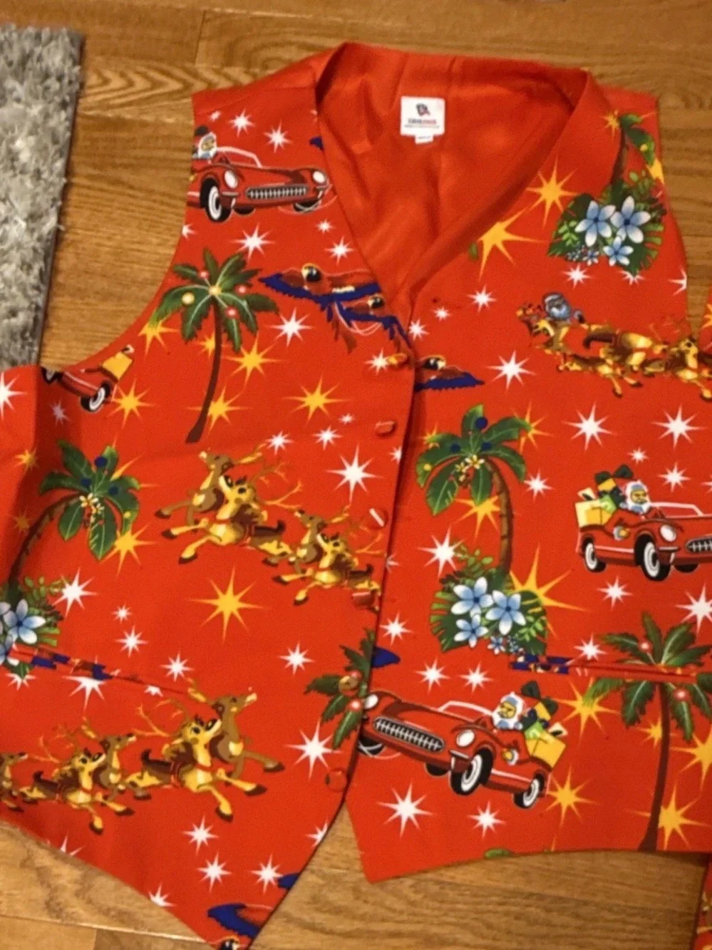 Men's Red Holiday Print Suit - Festive Blazer and Pants